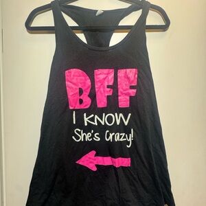 Black and Pink Graphic Tank Top